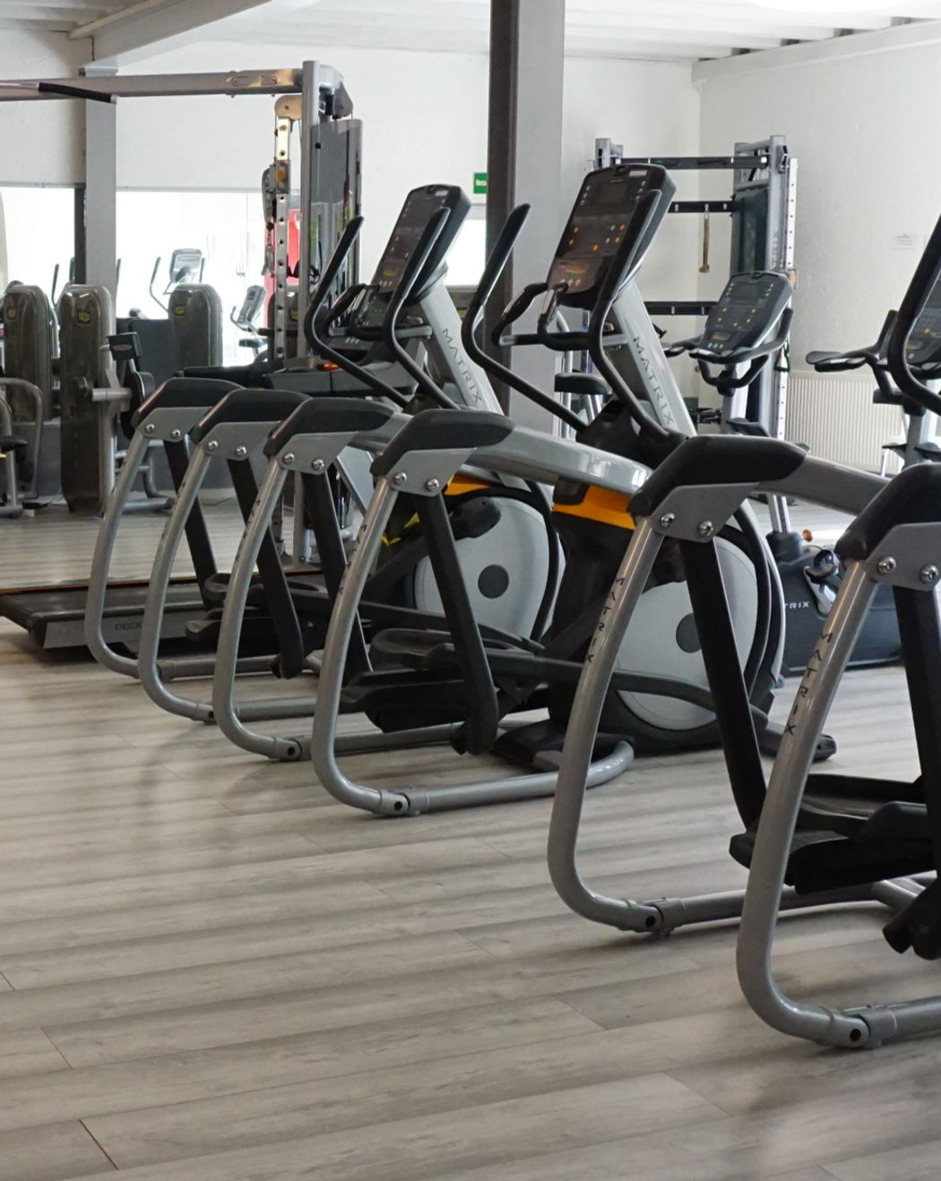 Cardiobereich mit Laufbändern und Ergometern